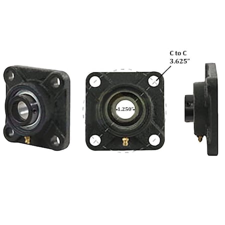 Aftermarket WGFZ20H Black 4Bolt Flanged Bearing w Lock Collar for Universal Products HIB10-0055